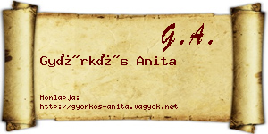 Györkös Anita névjegykártya