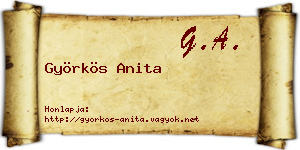 Györkös Anita névjegykártya